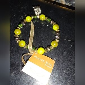 Prayer Box Green Beaded Bracelet - New